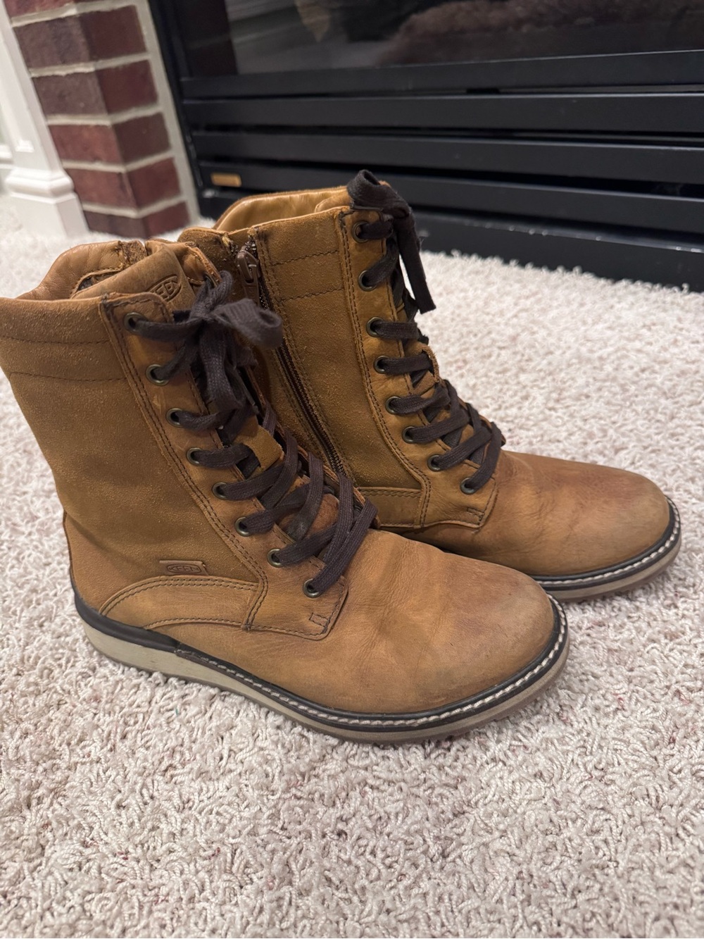 Keen Bailey Women's Brown Lace-Up Ankle Boots, Utility, Combat, Grunge, Workboot